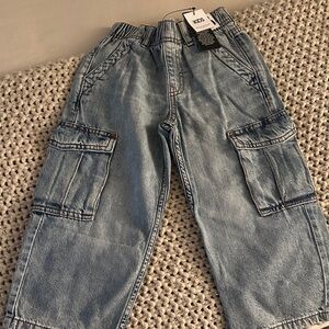 Kids Light Blue Denim Cargo Jeans